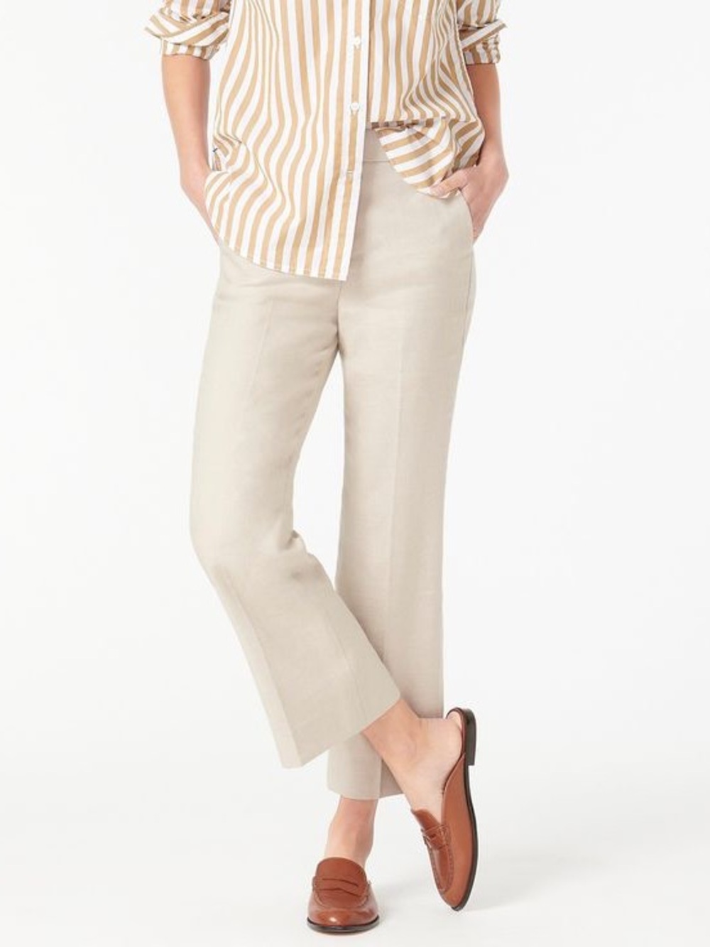 J Crew Women's Hayden Cropped Pants in Beige